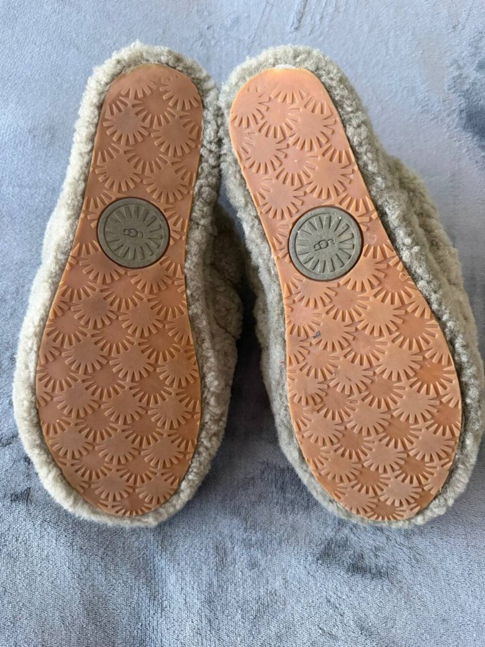 UGG Fluff Yeah Olive Green Cozy Slip On Slide Slippers 1095119 Women's Size 7 - Picture 5 of 7